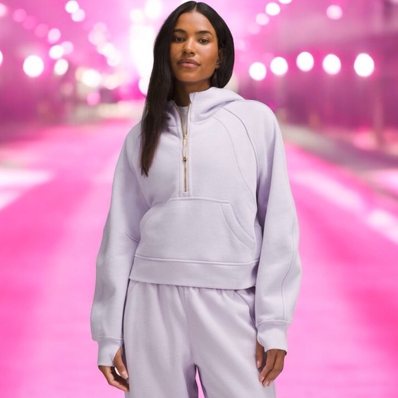 NWT Lululemon Scuba Overaized Half Zip Hoodie in Lilac Ether Sz XL/XXL - Picture 1 of 12